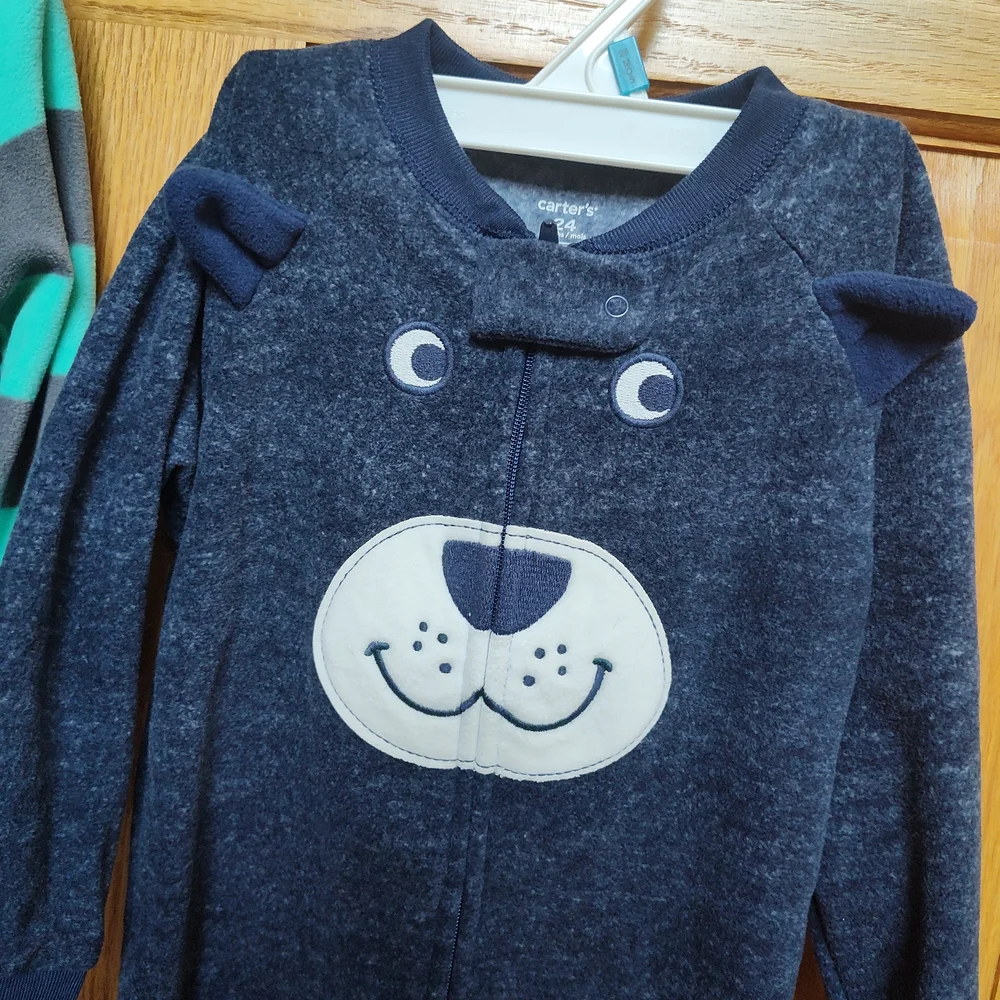 NWT Carter's Footed Pajamas, Fleece, Bundle Of 2, One Piece, Truck And Bear